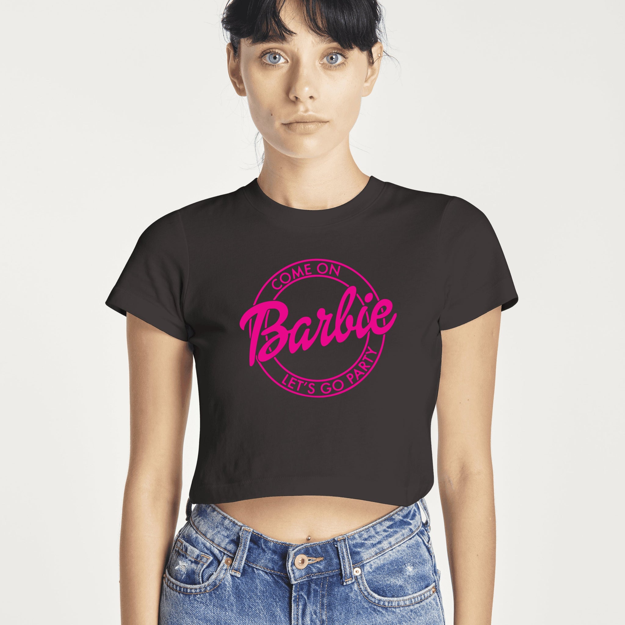 Come On Barbie Let's Go Party Baby Tee | Crop Top