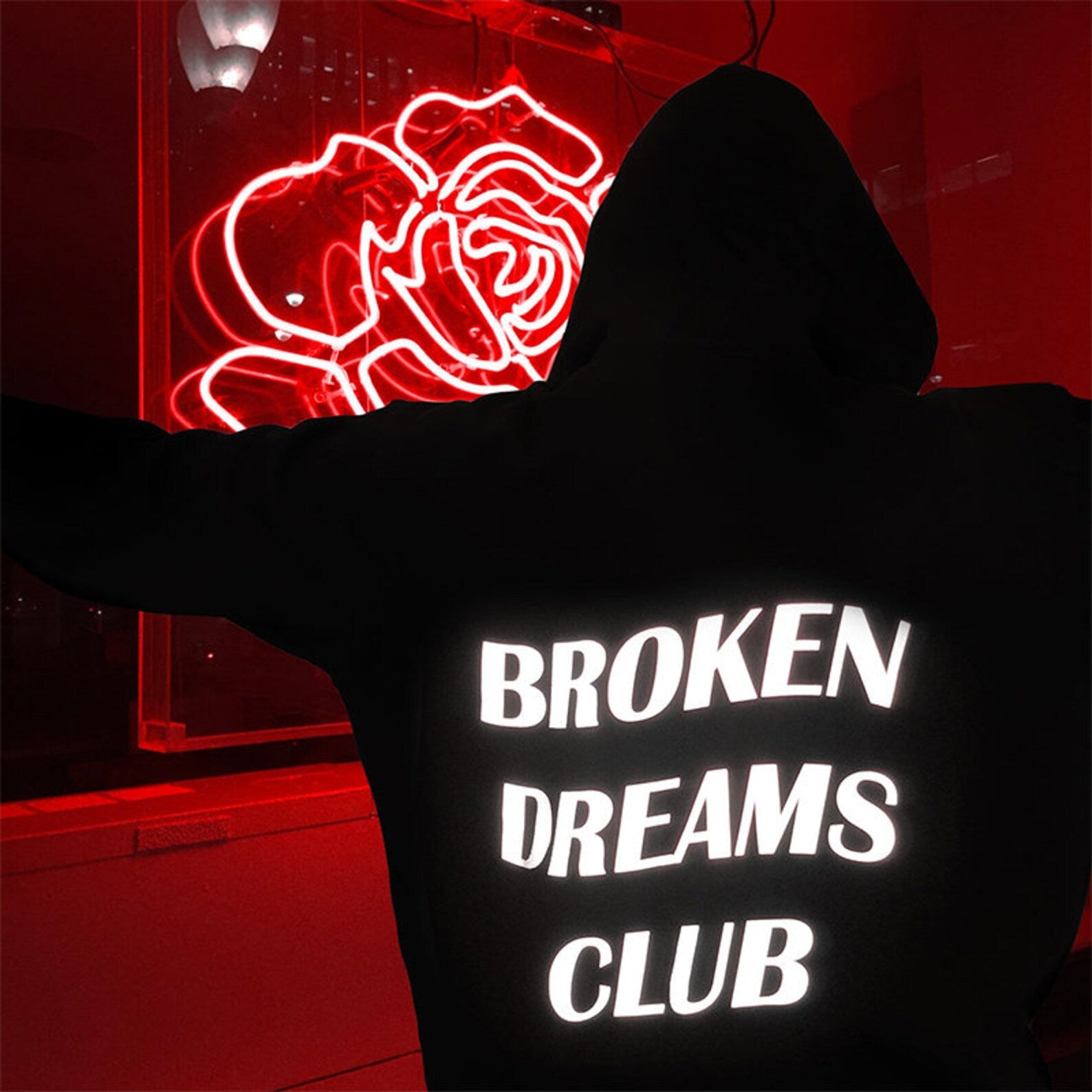 Reflective Custom Text Hoodie